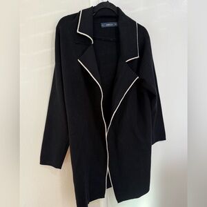 Zara Elegant Black Jacket with White Accents